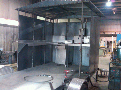 Professional industrial welder welding metal parts in metalworking factory